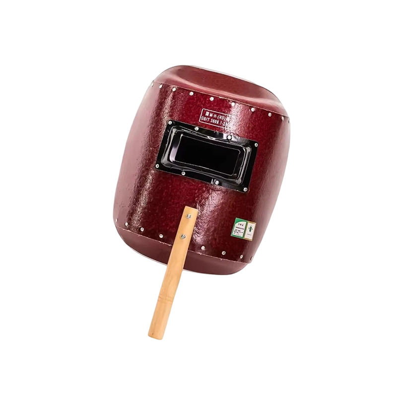 Sturdy Oak Handle Red Steel Mask