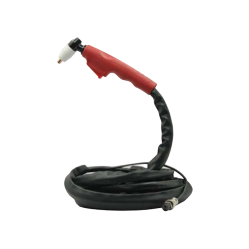 Robust Coiled-Cord Red Grip Plasma Cutting Torch